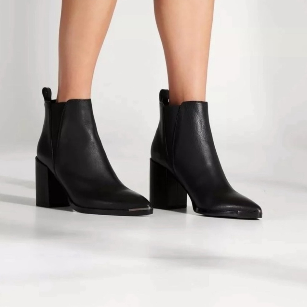 Tony Bianco Boots Hampton Calais Leather Point Ankle Casual Chic Western Black 8